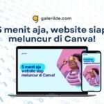 5 menit aja, website siap meluncur di Canva! galeriide