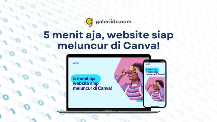 5 menit aja, website siap meluncur di Canva! galeriide